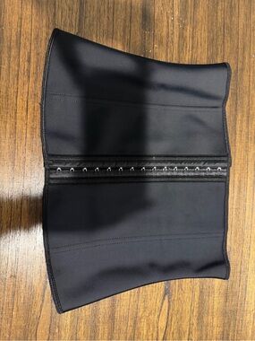 Black Waist Trainer with Front Hook Closure